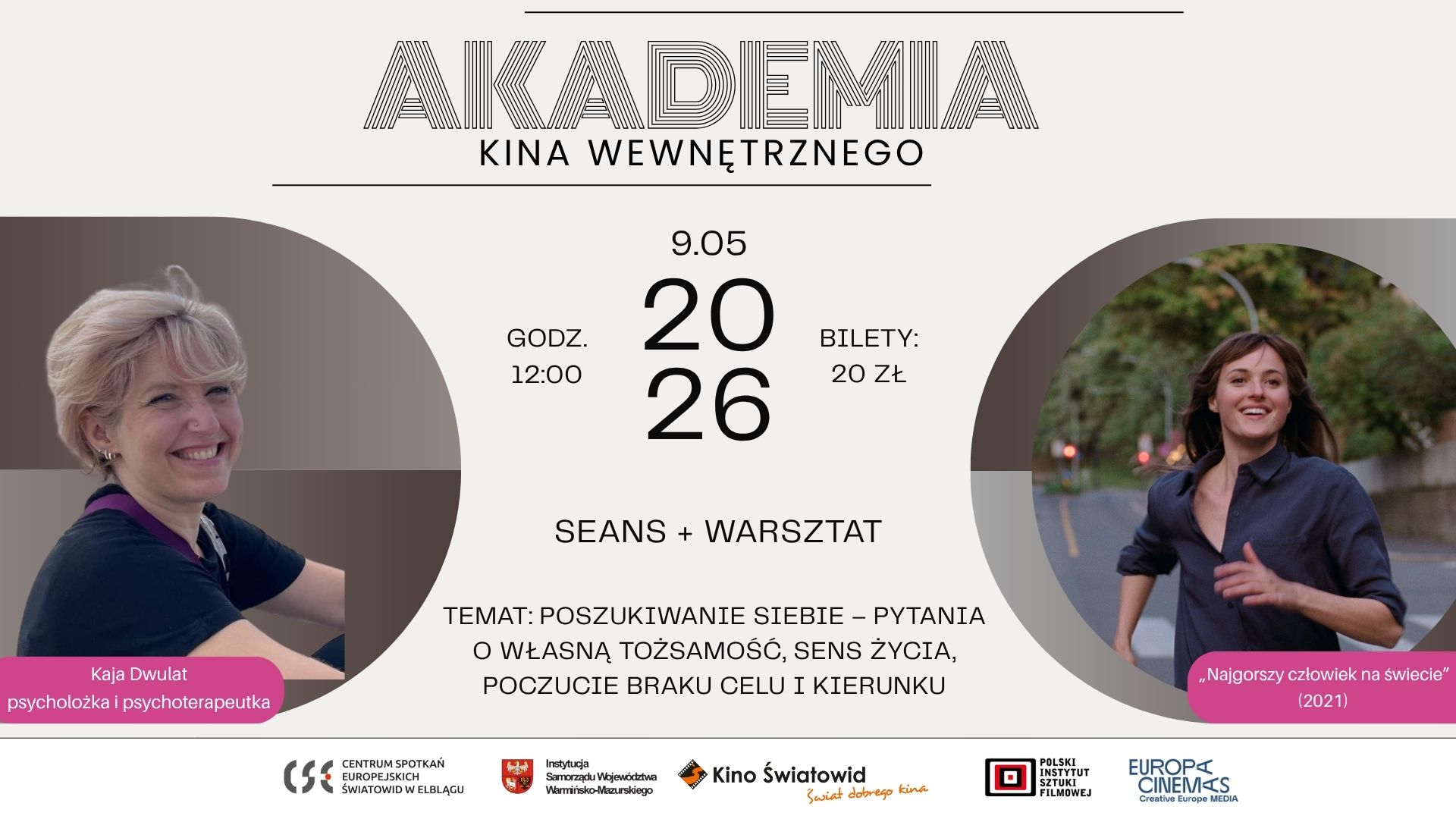 Akademia Kina Wewnętrznego 2026: maj - Poszukiwanie siebie, seans + warsztat