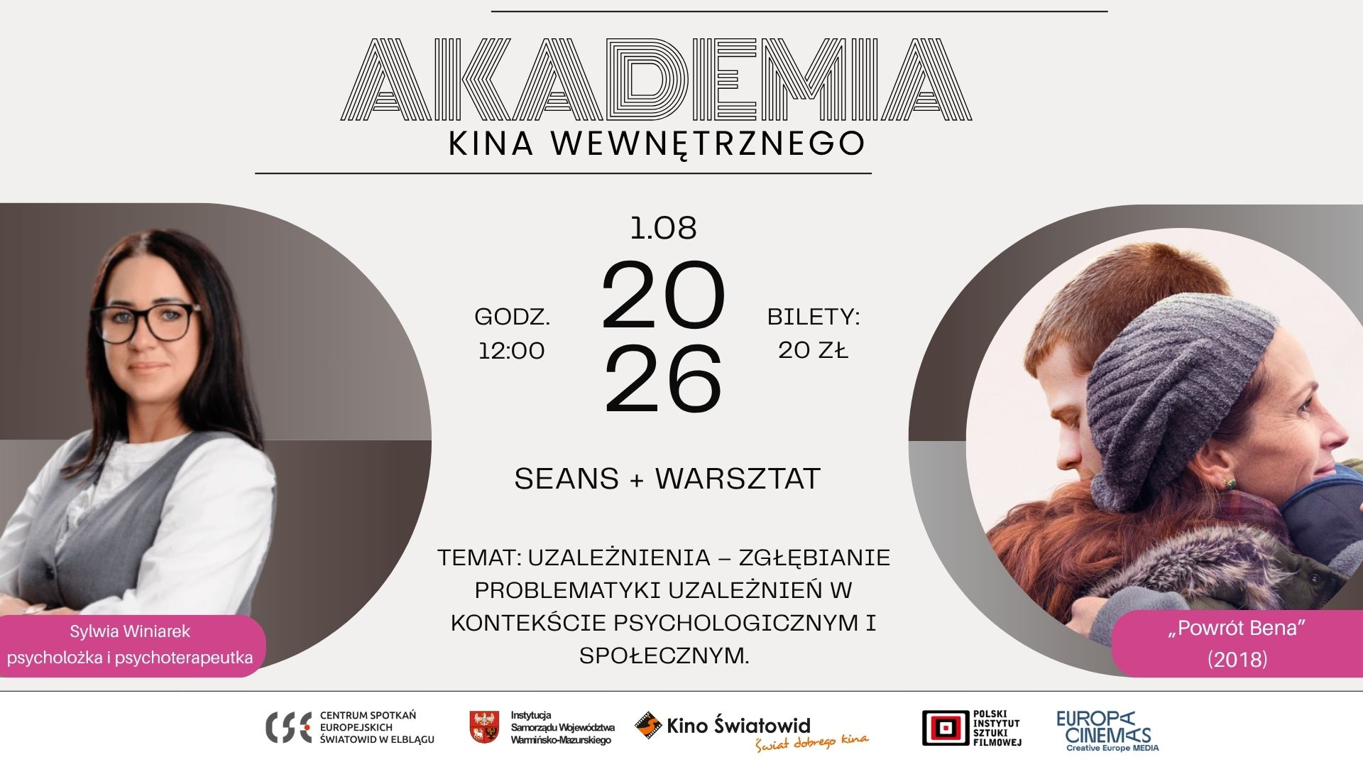Akademia Kina Wewnętrznego 2026: sierpień - Uzależnienia, seans + warsztat