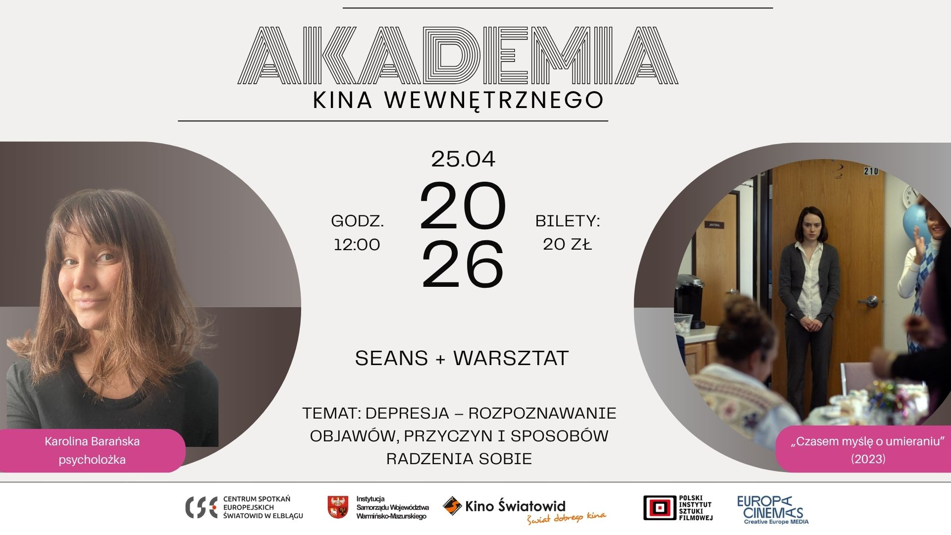 Akademia Kina Wewnętrznego 2026: kwiecień - Depresja, seans + warsztat