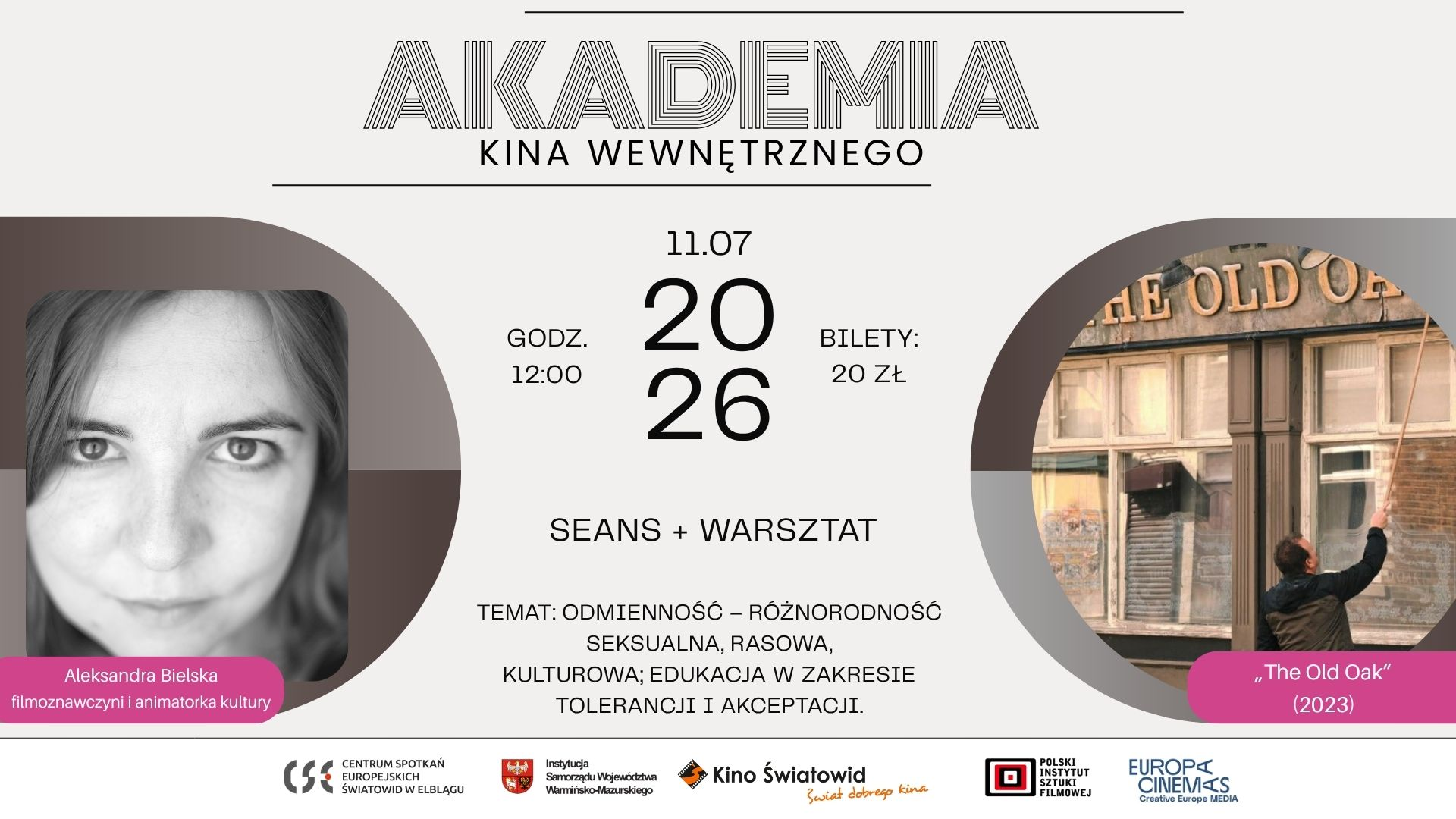 Akademia Kina Wewnętrznego 2026: lipiec - Odmienność, seans + warsztat